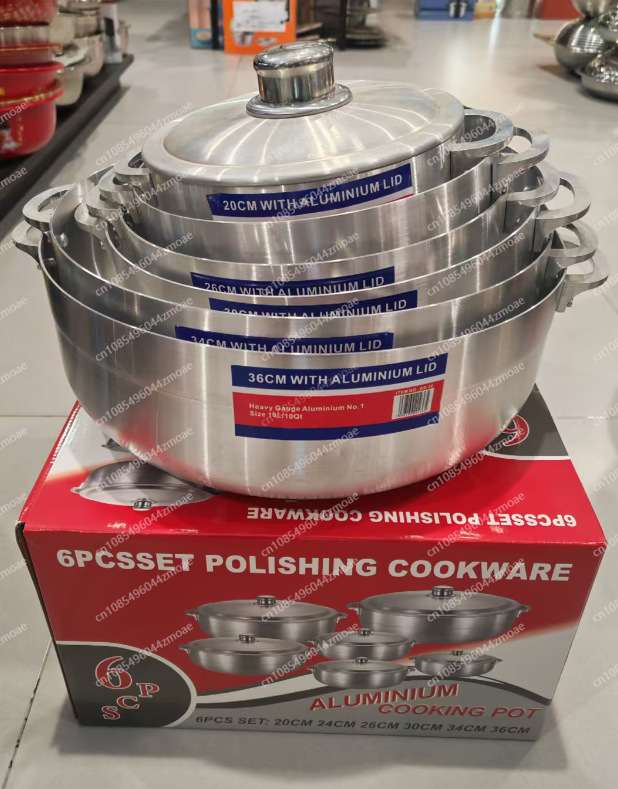 Home Cooking Cookbook - Ensemble de 6 casseroles en aluminium,